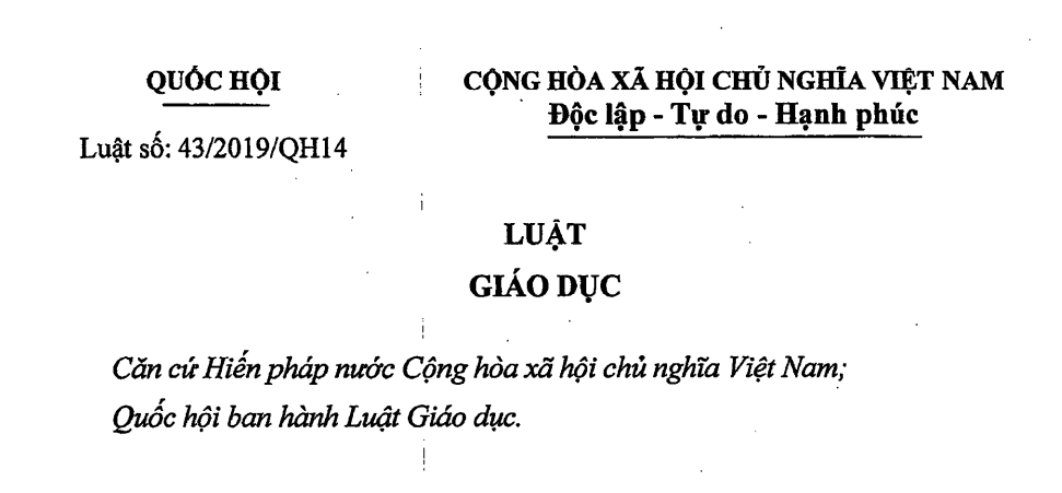 Luật Giáo dục 2019